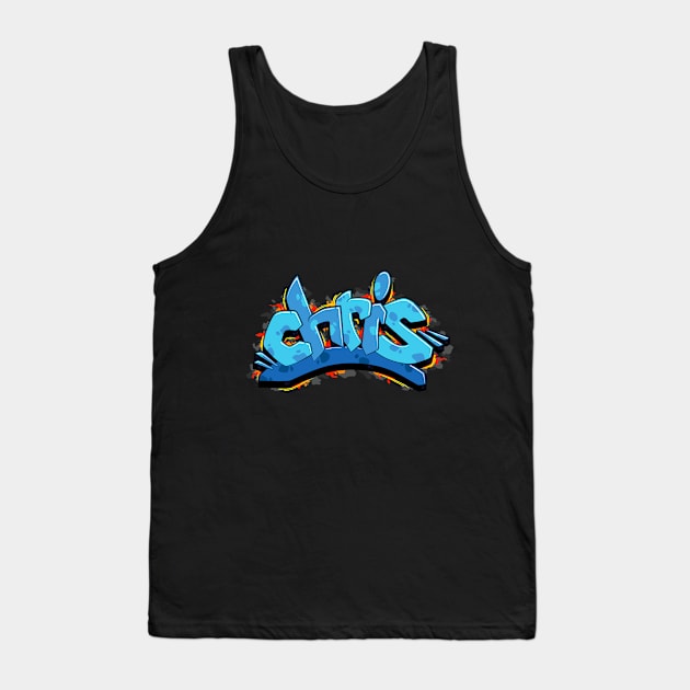 Chris name graffiti Tank Top by Your Name Graffiti